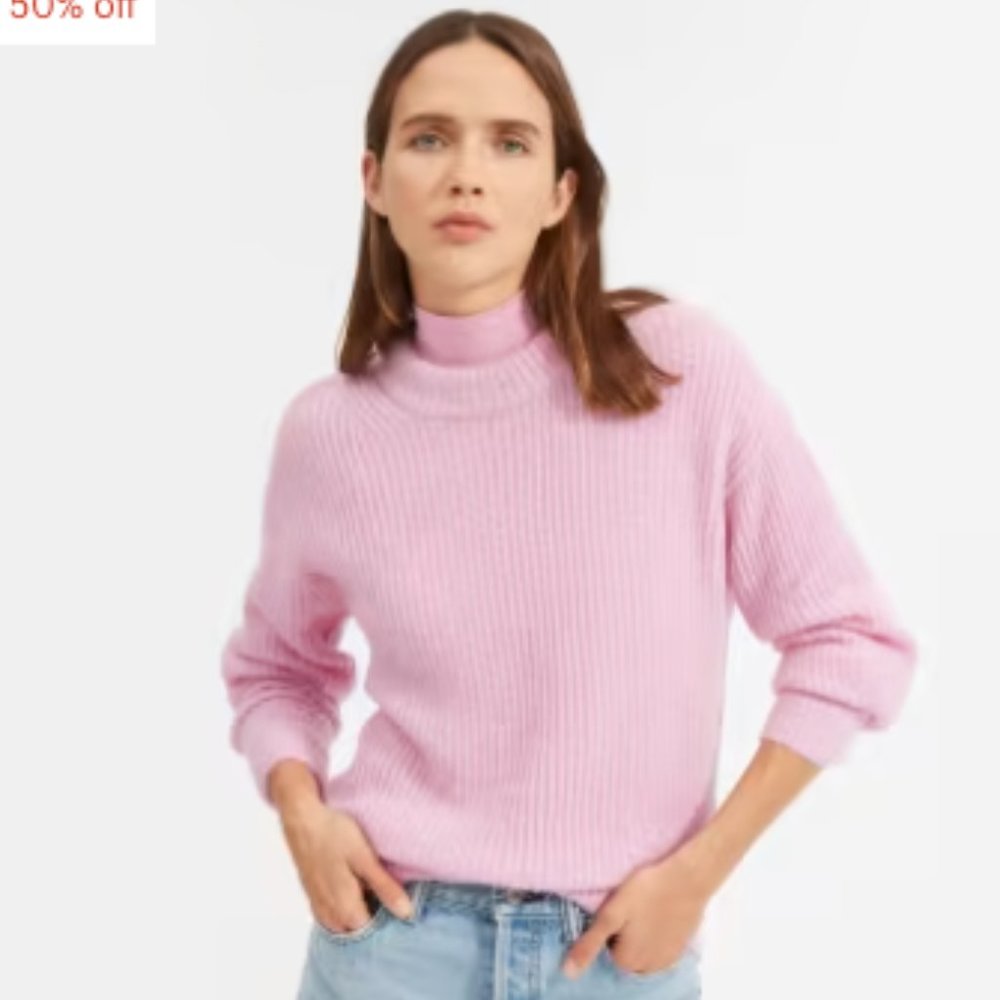 Everlane Women's Alpaca Wool Crew neck Sweater Cool Light Pink Sz XS
